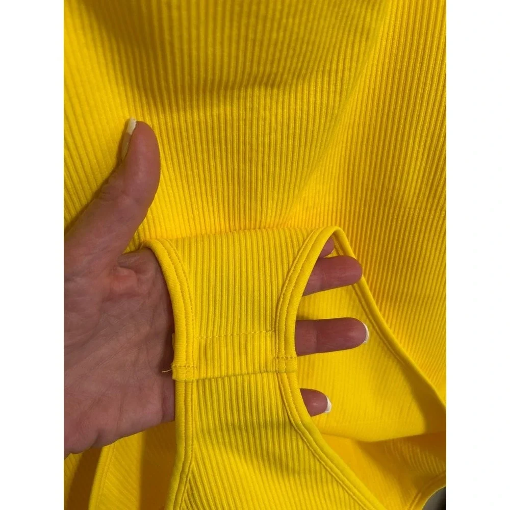 OQQ Yellow Ribbed Bodysuit - Picture 4 of 4